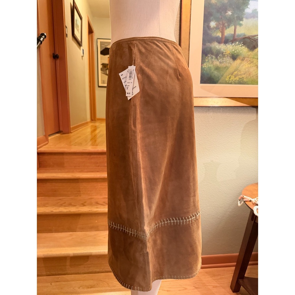 Harold's Suede Leather Skirt Buck Stitch Women's Size 12